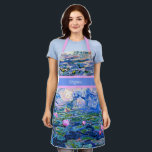 Tablier Monet - Lys d'eau 1919 modèle<br><div class="desc">Claude Monet célèbre peinture,  Water Lilies,  1919,  modèle,  prêt à personnaliser. Insérez votre propre nom/texte à la place de Virginie.</div>