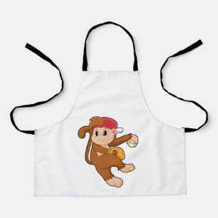 Tablier Monkey at baseball with baseball glove