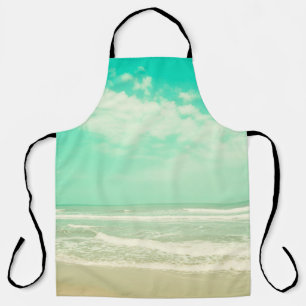 Tablier Monnaie turquoise rétro arrière - plan de plage, v