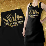 Tablier Monogram Gold Parties scintillant Salon Outil Coif<br><div class="desc">vous et votre personnel aurez l'air d'adorables serrures de coupe, de mort et de séchage de souffle dans ce tablier de marque minimaliste, simple et chic avec de l'espace pour votre nom d'entreprise, nom d'employé, ou tout autre chose que vous voulez inclure. Le design présente un graphisme scindé (style monogramme)...</div>