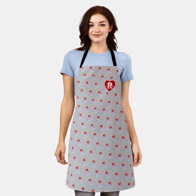 Tablier MONOGRAM I LOVE SOCA on GRAY (Porté)
