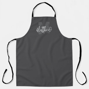 Tablier Monogram Modern Cool Grunge Ajouter Votre Nom