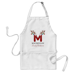 Tablier Monogram Noël Fête de famille assortie Grand-père