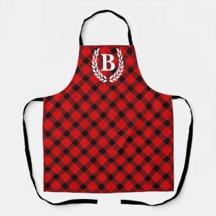 Tablier Monogram Red Buffalo Check All-Over Print Apron
