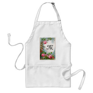 TABLIER MONOGRAME DE ROSES ET DE JASMINE