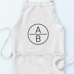 Tablier Monogramme à deux initiales moderne