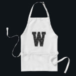 Tablier Monogramme à points polka noirs et blancs<br><div class="desc">Créez votre propre design de texte monogramme en pois noir et blanc. Customisez le style,  la taille et la couleur de la police selon vos besoins. Conseil customisant : Pour que les petits points blancs apparaissent sur votre design final,  gardez les points sur le calque supérieur dans ce design.</div>