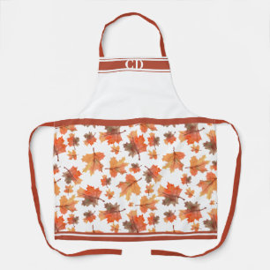 Tablier Monogramme Automne Feuilles D'Érable