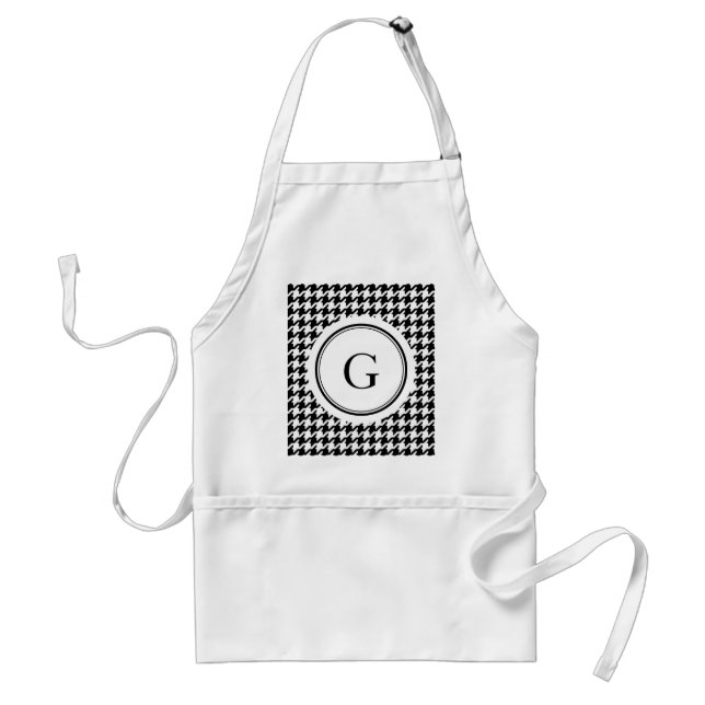 Tablier Monogramme blanc noir chic de motif de (Devant)