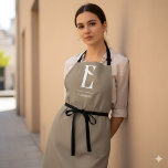 Tablier Monogramme chic minimaliste Boho Beige<br><div class="desc">Chic monogramme vintage.</div>