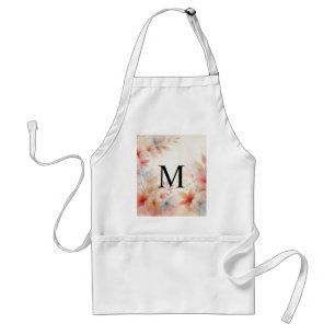 Tablier Monogramme Colorful Fall laisse pastels aquarelles