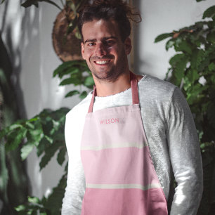 Tablier Monogramme de bande de dégradé rose en gras