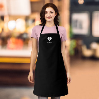 Tablier Monogramme de cœur de couleur personnalisée Écritu