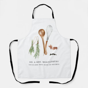 Tablier Monogramme de cuisine de campagne peint à la main 