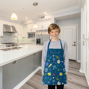 Tablier Monogramme de Doodle Motif de l'espace extra-atmos