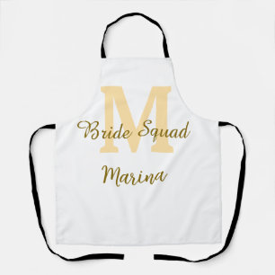 Tablier Monogramme de l'équipe de la mariée simple shower 