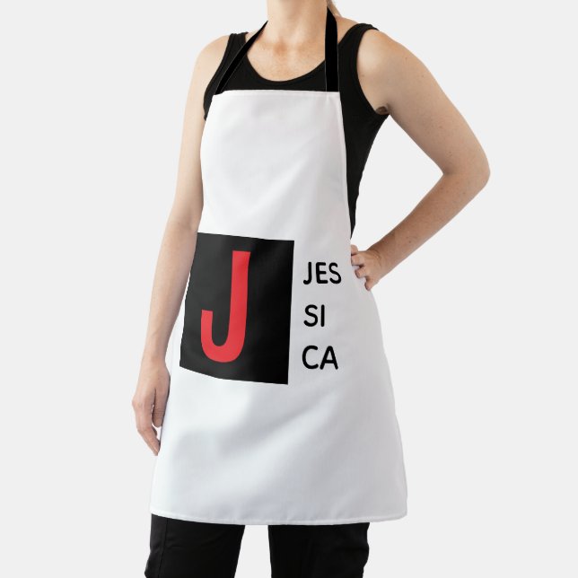 Tablier Monogramme de nom professionnel élégant moderne (Insitu)