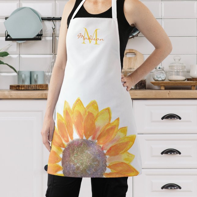 Tablier Monogramme de tournesol (Créateur téléchargé)