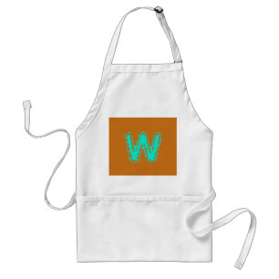 Tablier Monogramme déplaisant vert toxique sur orange