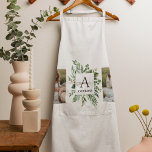 Tablier Monogramme deux photos | Cadre de verdure personna<br><div class="desc">Monogramme deux photos | Cadre de verdure personnalisé</div>