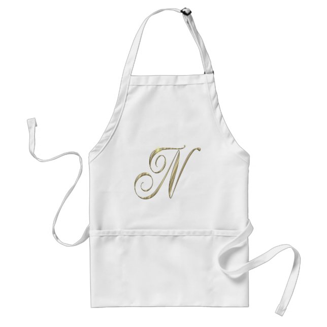 Tablier Monogramme d'or N initiales marchandise (Devant)