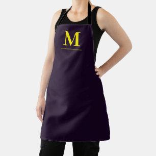 Tablier Monogramme élégant sophistiqué minimaliste jaune