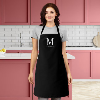 Tablier Monogramme et calligraphie avec couleur modifiable