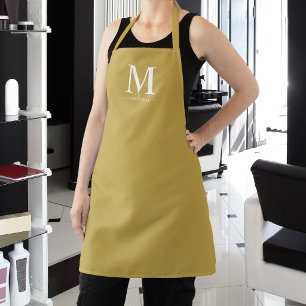 Tablier Monogramme et calligraphie avec couleur modifiable