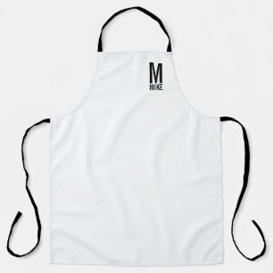 Tablier Monogramme et nom personnalisés modernes