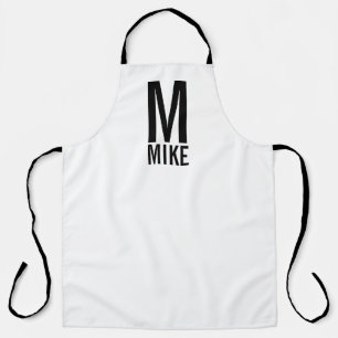 Tablier Monogramme et nom personnalisés modernes