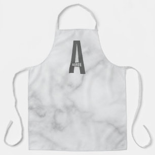 Tablier Monogramme et nom personnalisés modernes