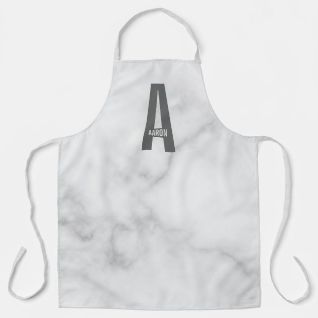 Tablier Monogramme et nom personnalisés modernes (Recto)