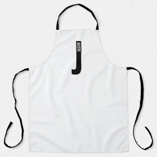 Tablier Monogramme et nom personnalisés modernes