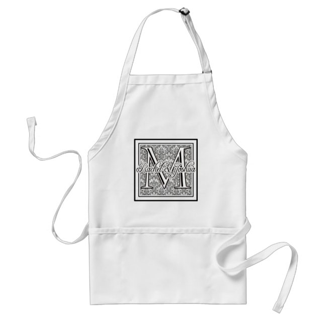 Tablier Monogramme fait sur commande de mariage (Devant)