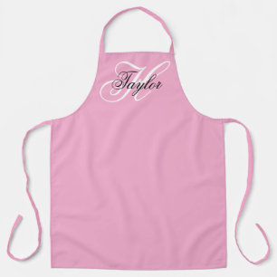Tablier Monogramme fantaisie noir et blanc Rose