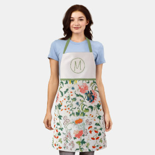 Tablier Monogramme floral élégant
