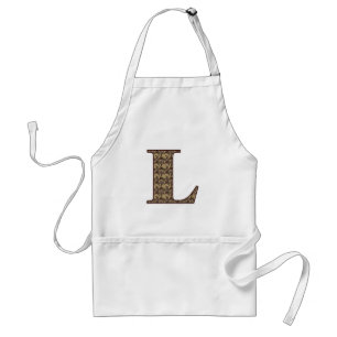 Tablier Monogramme floral Élégant L initial