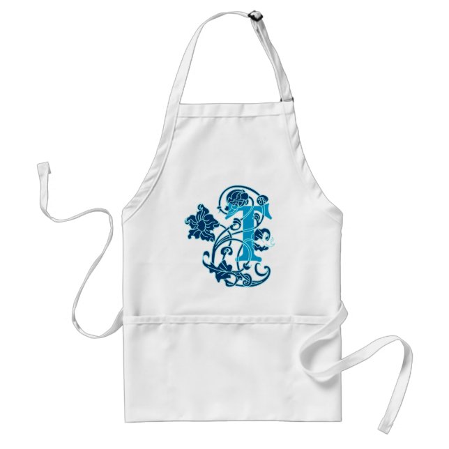 Tablier Monogramme floral T Art nouveau (Devant)