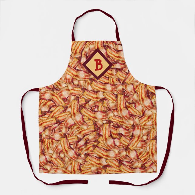 Tablier Monogramme Funny Tasty Bacon Motif (Recto)