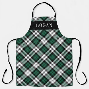 Tablier Monogramme Hommes Carreaux Noir Vert Classique Bla