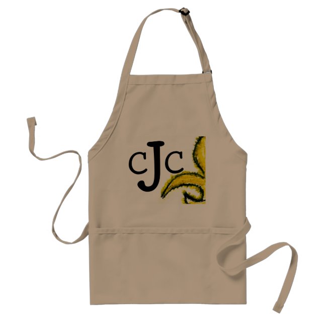 Tablier Monogramme Initial Fluer de Lis Apron (Devant)