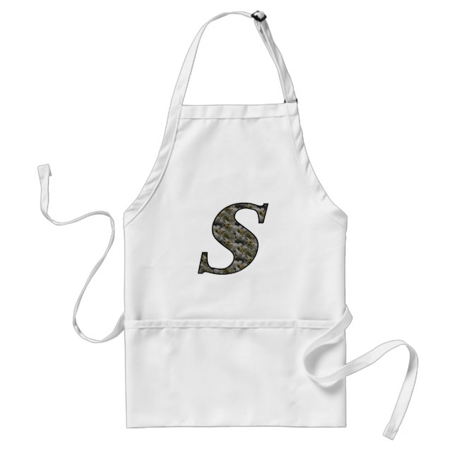Tablier Monogramme Initial S Hydrangea Floral Apron (Devant)