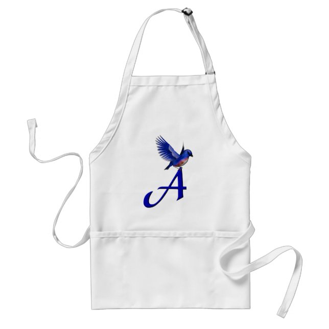 Tablier Monogramme initiale A Bluebird (Devant)