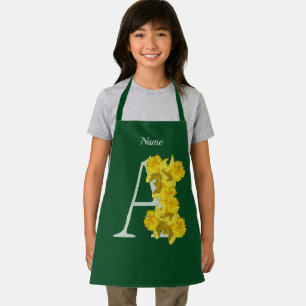 Tablier Monogramme Initiale A Narcisse Personnalisé