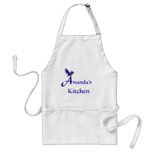 Tablier Monogramme initiale A personnalisé Bluebird