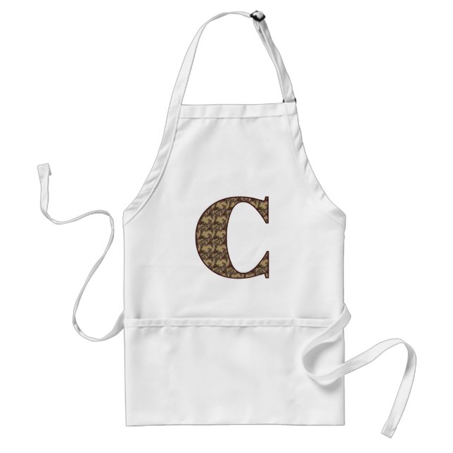 Tablier Monogramme Initiale C Élégant Floral Vintage (Devant)