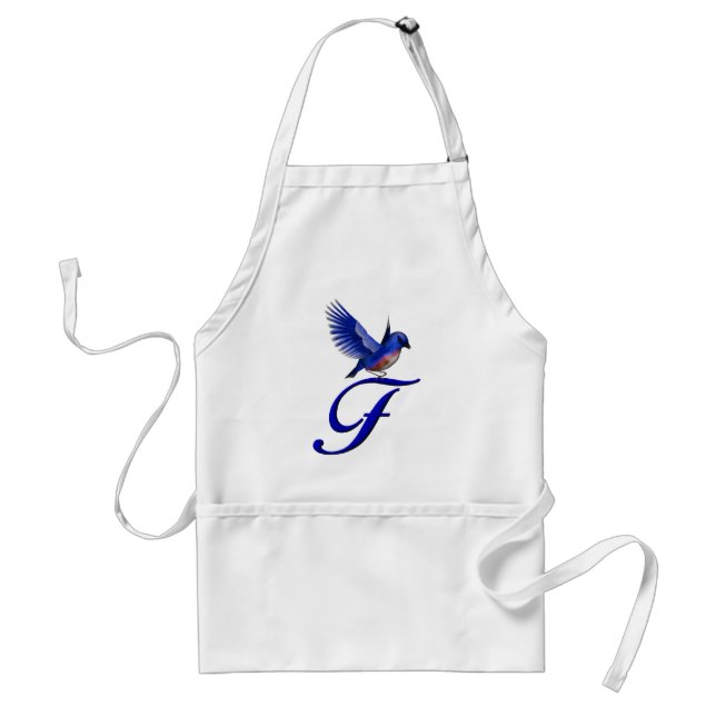 Tablier Monogramme initiale F Bluebird (Devant)