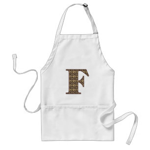Tablier Monogramme Initiale F Élégante Florale Vintage