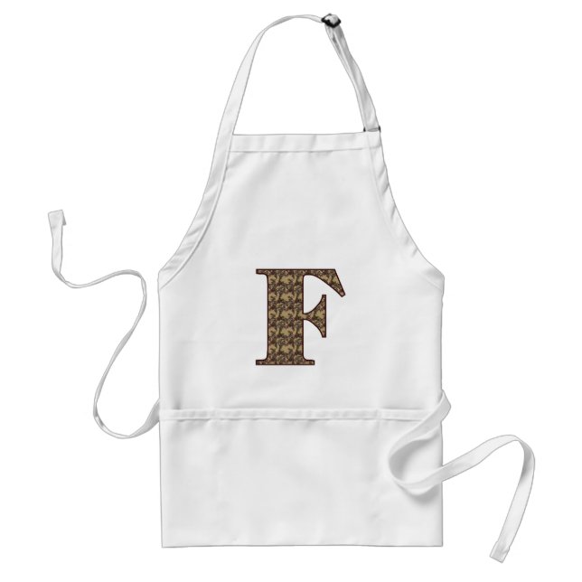 Tablier Monogramme Initiale F Élégante Florale Vintage (Devant)
