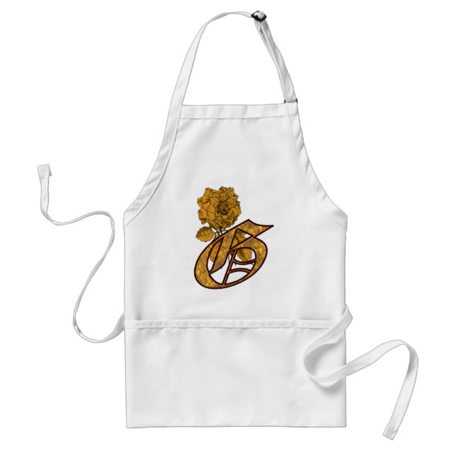Tablier Monogramme Initiale G Fleur De Pivoine Élégante En (Devant)